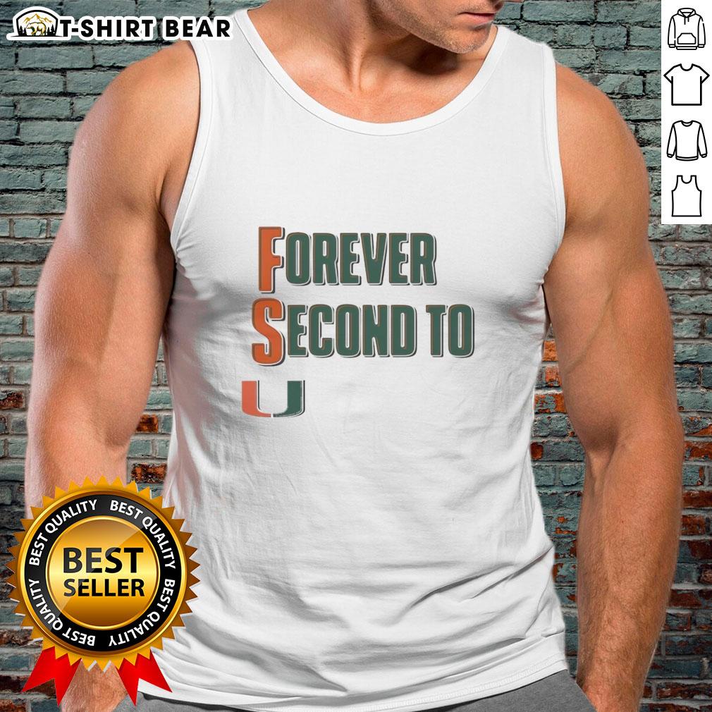 Official Miami Hurricanes Forever Second To U Tank Top Official Miami Hurricanes Forever Second to U Tank Top in vibrant orange, perfect for fans and game day attire.