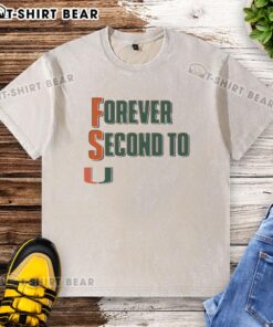 Official Miami Hurricanes Forever Second to U washed t-shirt in vibrant colors, perfect for fans and casual wear.