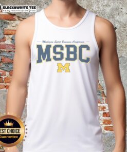 Official Michigan Sport Business Conference vintage tank top featuring logo and stylish design for sports enthusiasts.