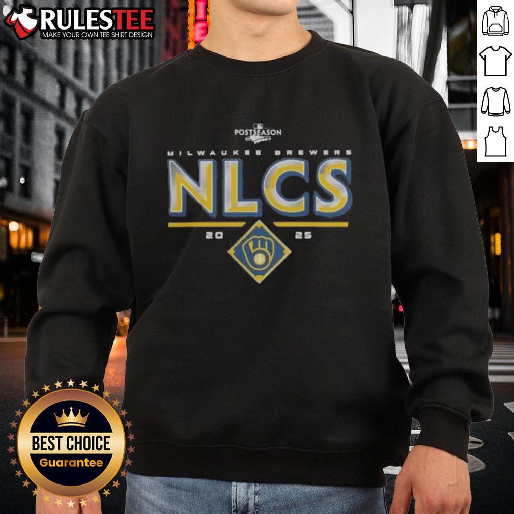 official-milwaukee-brewers-2025-nlcs-division-series-winner-postseason-sweatshirt Official Milwaukee Brewers 2025 NLCS Division Series Winner postseason sweatshirt in navy blue with team logo.