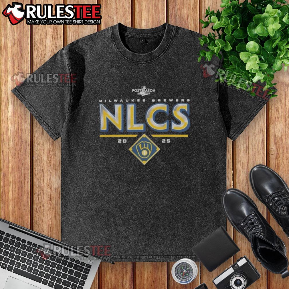 official-milwaukee-brewers-2025-nlcs-division-series-winner-postseason-washed-t-shirt Official Milwaukee Brewers 2025 NLCS Division Series Winner Postseason Washed T-Shirt displaying team logo and championship details.