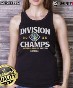 Official Milwaukee Brewers National League Central Division Champions 2025 tank top featuring team logo and championship design.
