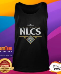 Official Milwaukee Brewers NLCS 2025 tank top featuring team logo, perfect for fans celebrating the National League Championship Series.