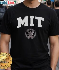 Alt Text: Official MIT University Massachusetts Institute of Technology logo T-shirt featuring a stylish design and vibrant colors.