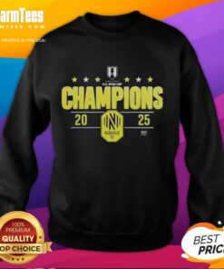 Official Nashville Soccer Champions Open Cup 2025 sweatshirt featuring team logo and vibrant design for fans.