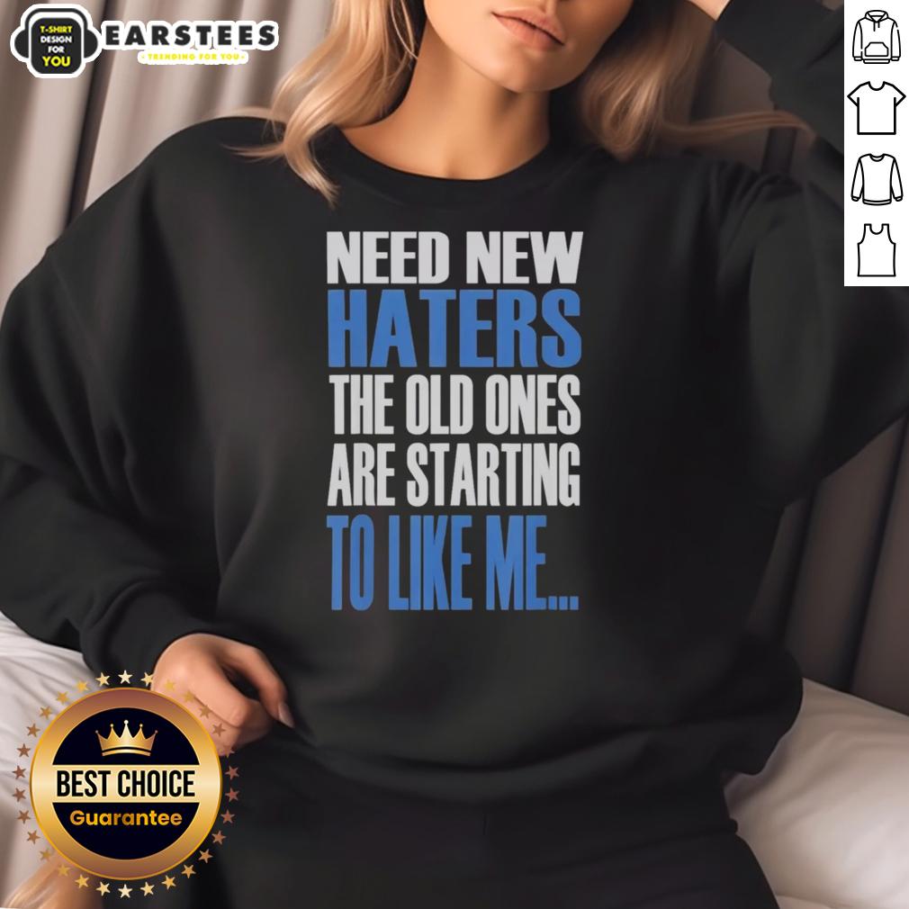 official-need-new-haters-the-old-ones-are-starting-to-like-me-khabibs-vintage-sweatshirt Vintage sweatshirt featuring Khabib's quote 'Need New Haters, The Old Ones Are Starting To Like Me' in bold lettering.