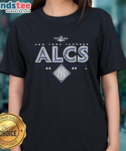 Official New York Yankees 2025 ALCS Division Series Winner Postseason Ladies Tee featuring team logo and stylish design.