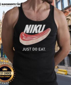 Official Niku Just Do Eat tank top featuring bold graphics and a comfortable fit for food lovers and casual wear.