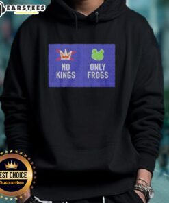 Alt Text: Official No Kings Only Frogs Hoodie featuring a vibrant frog graphic and stylish design for casual wear.