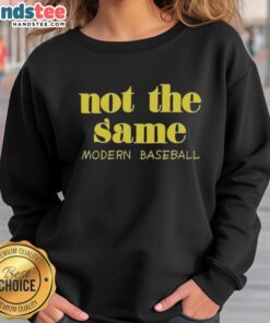 Official Not The Same Modern Baseball sweatshirt in black, featuring logo design and cozy fit for fans and style.