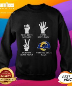 Alt Text: Official Los Angeles Rams football logo sweatshirt featuring bold team colors and design for ultimate fan style.