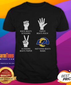 Alt Text: Official Nothing Beats Los Angeles Rams Football Logo T-Shirt featuring the iconic Rams logo on a stylish design.