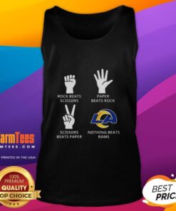 Official Nothing Beats Los Angeles Rams football logo tank top featuring vibrant team colors and logo design.