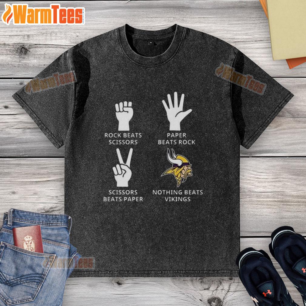 official-nothing-beats-minnesota-vikings-football-logo-washed-t-shirt Alt Text: Official Minnesota Vikings football logo on a washed t-shirt, perfect for fans showcasing team spirit.