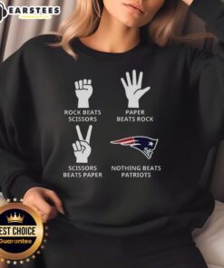 Alt Text: Official New England Patriots football logo sweatshirt featuring iconic team colors and design for fans.
