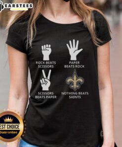 Official New Orleans Saints football logo on a ladies tee, perfect for passionate fans and stylish game day wear.