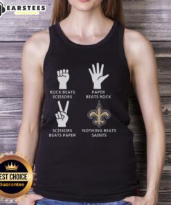 Alt Text: Official New Orleans Saints football logo tank top showcasing team pride and style for fans.