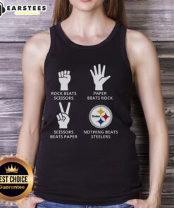 Alt Text: Official Pittsburgh Steelers football logo tank top showcasing team spirit and style for fans.