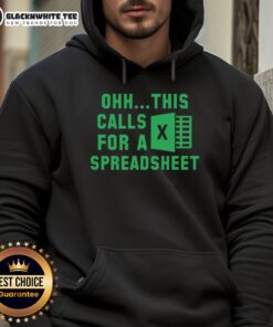 Official Ohh This Calls for a Spreadsheet Excel Hoodie in black, featuring a humorous design for Excel enthusiasts.