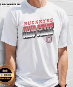 Official Ohio State Buckeyes polished T-shirt featuring the iconic logo, perfect for fans and casual wear.