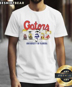 Official Peanuts X Florida Gators The Gang T-Shirt featuring iconic characters in vibrant team colors for fans.