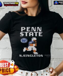 Official Penn State Nittany Lions Nicholas Singleton football ladies tee featuring team colors and logo.