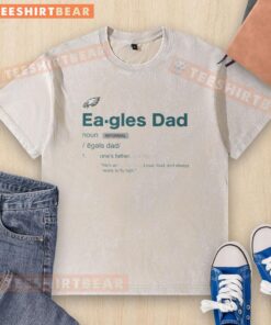 Alt Text: Official Philadelphia Eagles Dad Definition Washed T-Shirt featuring a fun graphic definition for proud dads.