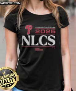 Official Philadelphia Phillies 2025 Division Series Winner locker room ladies tee showcasing team pride and celebration.