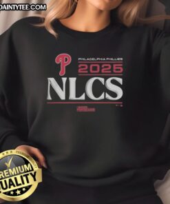 Official Philadelphia Phillies 2025 Division Series Winner locker room sweatshirt featuring team logo and colors.