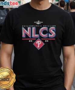 Alt Text: Official Philadelphia Phillies 2025 NLCS Division Series Winner Postseason T-Shirt featuring team logo and celebratory design.