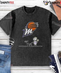 Official Phoenix Mercury Meow Washed T-Shirt featuring a stylish design, perfect for fans of the WNBA team.