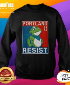 Official Portland Frog 86-47 Sweatshirt featuring a vibrant design and cozy fit, perfect for fans and casual wear.