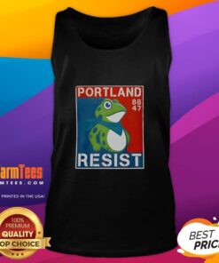 Official Portland Frog 86-47 Tank Top featuring a vibrant frog graphic, perfect for summer casual wear and sports fans.