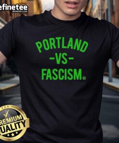 Official Portland Vs Fascism Ice T-Shirt featuring bold graphic design promoting anti-fascism activism in Portland.