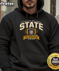 Alt Text: Official Riverside Bulldogs State Class A Playoffs 2025 hoodie featuring team logo and vibrant colors.