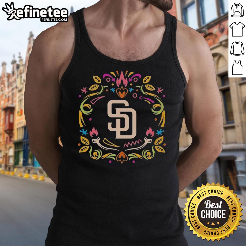 Official San Diego Padres Día De Los Muertos Mlb Celebration Tank Top Official San Diego Padres Dia de los Muertos MLB celebration tank top featuring vibrant design and team logo.