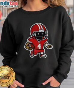 Official San Francisco 49ers Football Player Number 4 Graphic Sweatshirt featuring vibrant team colors and logo design.