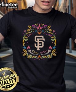 Official San Francisco Giants Da De Los Muertos MLB Celebration T-Shirt featuring vibrant designs and team logo.