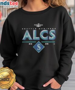 Official Seattle Mariners 2025 ALCS Division Series Winner Postseason Sweatshirt in navy blue, showcasing team pride.