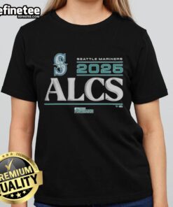Alt Text: Official Seattle Mariners 2025 Division Series Winner locker room ladies tee, featuring team logo and winning design.