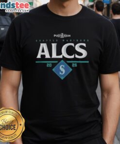 Official Seattle Mariners ALCS 2025 T-Shirt featuring team logo and championship design for baseball fans.