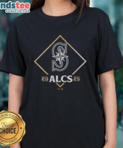 Seattle Mariners ALCS 2025 Champions Locker Room Ladies Tee showcasing team pride and celebration.