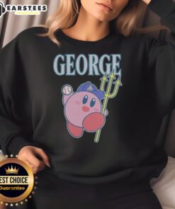Alt Text: Official Seattle Mariners Georges Adventure Sweatshirt in navy blue, featuring team logo and cozy design for fans.