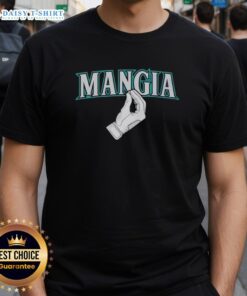 Alt Text: Official Seattle Mariners Seattle Mangia Hand T-Shirt featuring vibrant team colors and logo for fans and supporters.