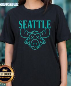 Alt Text: Official Seattle Moose MLB Seattle Mariners Ladies Tee - Stylish women's shirt for Mariners fans.