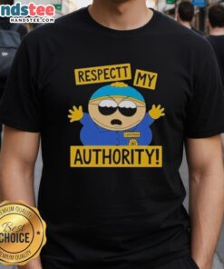 Official South Park Cartman Respect My Authority T-Shirt featuring iconic cartoon character Eric Cartman in bold graphics.