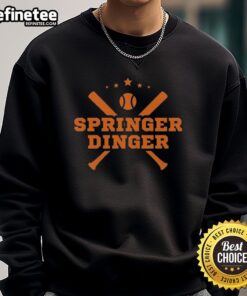 Official Springer Dinger sweatshirt featuring George Springer design, perfect for fans and casual wear.