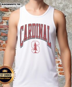 Official Stanford Cardinal Walk Tall Tank Top in cardinal red, perfect for fans showing school spirit during warm weather.