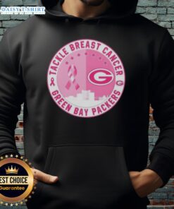 Official Tackle Breast Cancer Green Bay Packers hoodie featuring a skyline design, perfect for fans supporting the cause.