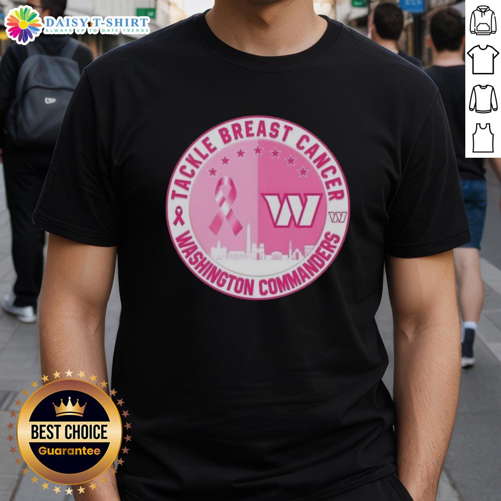 Official Tackle Breast Cancer Washington Commanders Football Skyline T Shirt Official Tackle Breast Cancer Washington Commanders Football Skyline T-Shirt featuring team colors and skyline design.
